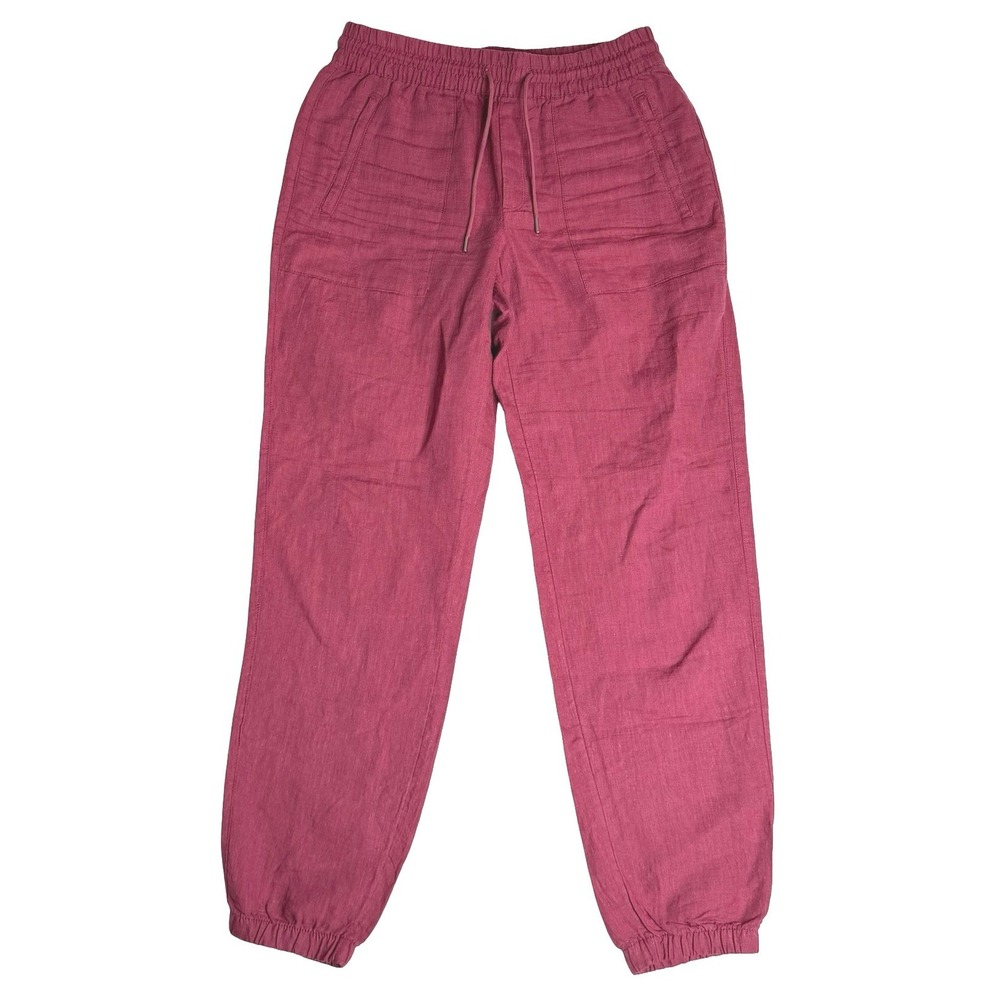 Unbranded Retreat Linen Joggers Lightweight Breathable Burgundy Red Womens Sz 8T